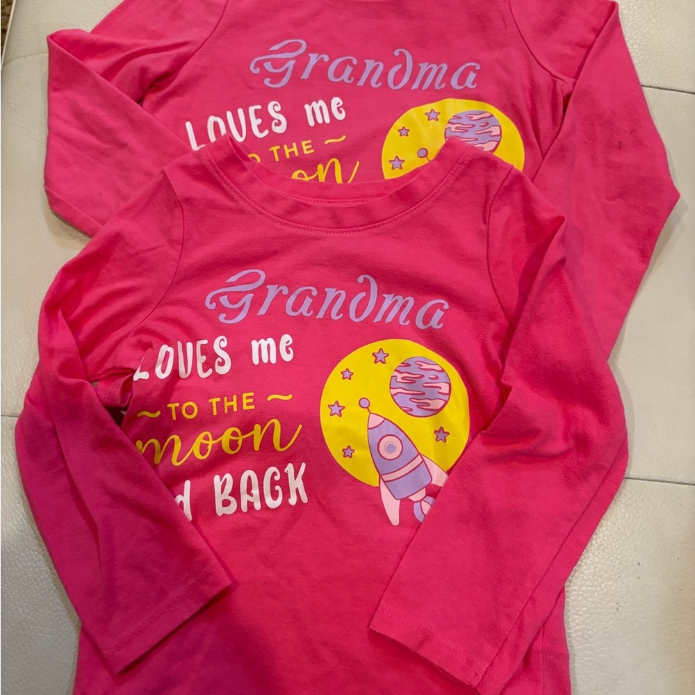 Cat & Jack Pink Toddler Shirt- twin girl set of 2